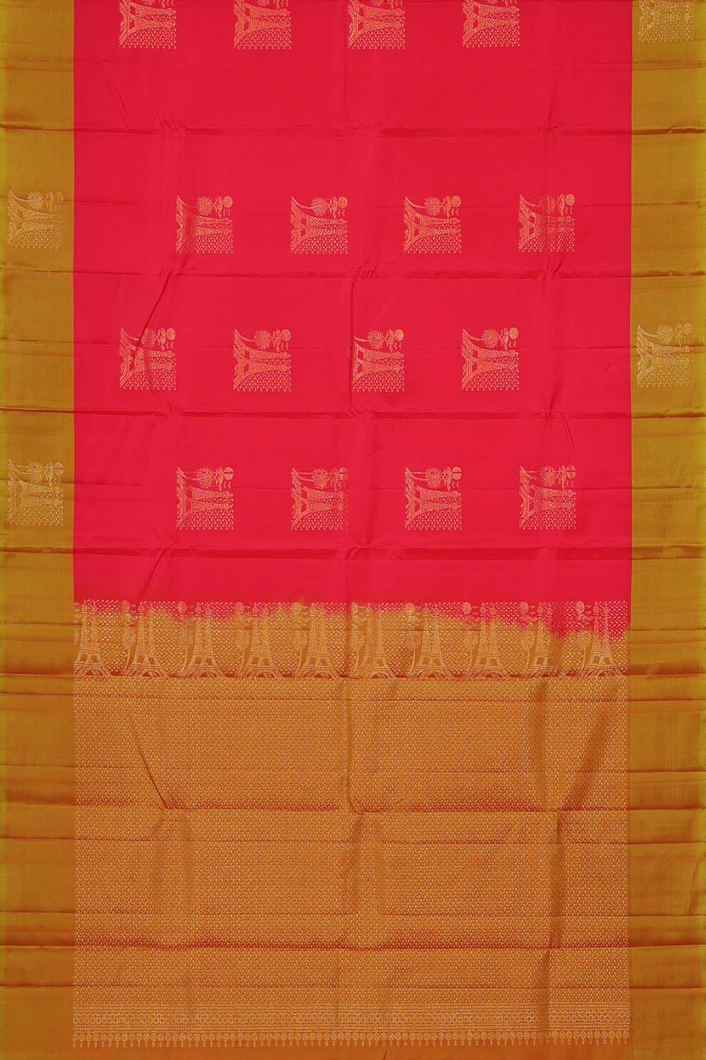 Image of Fuchsia-Pink South Silk Saree