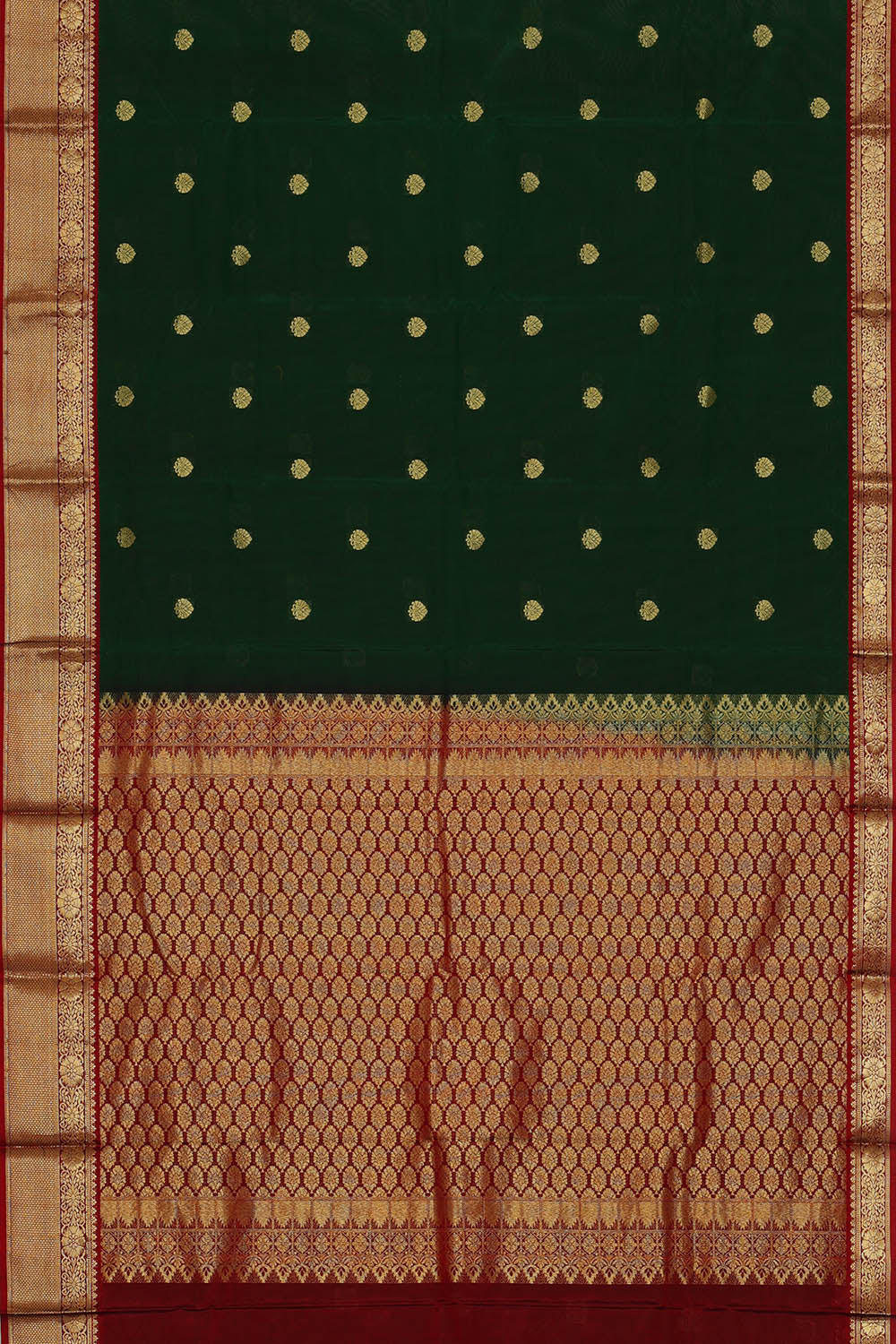 Image of Bottle Green South Silk Saree