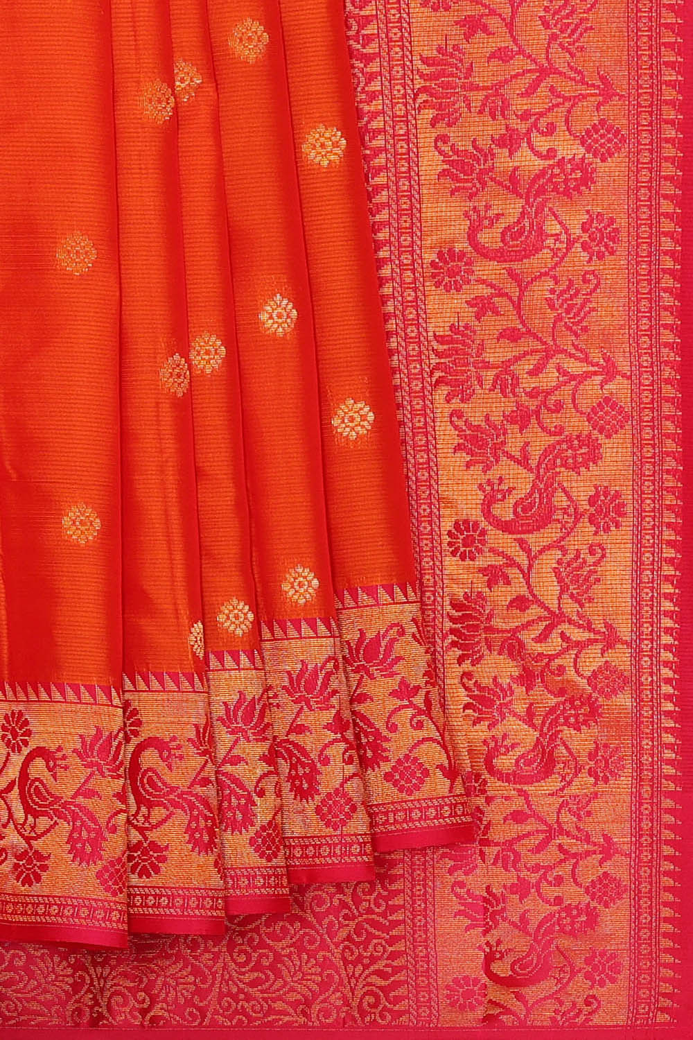Image of Orange South Silk Saree