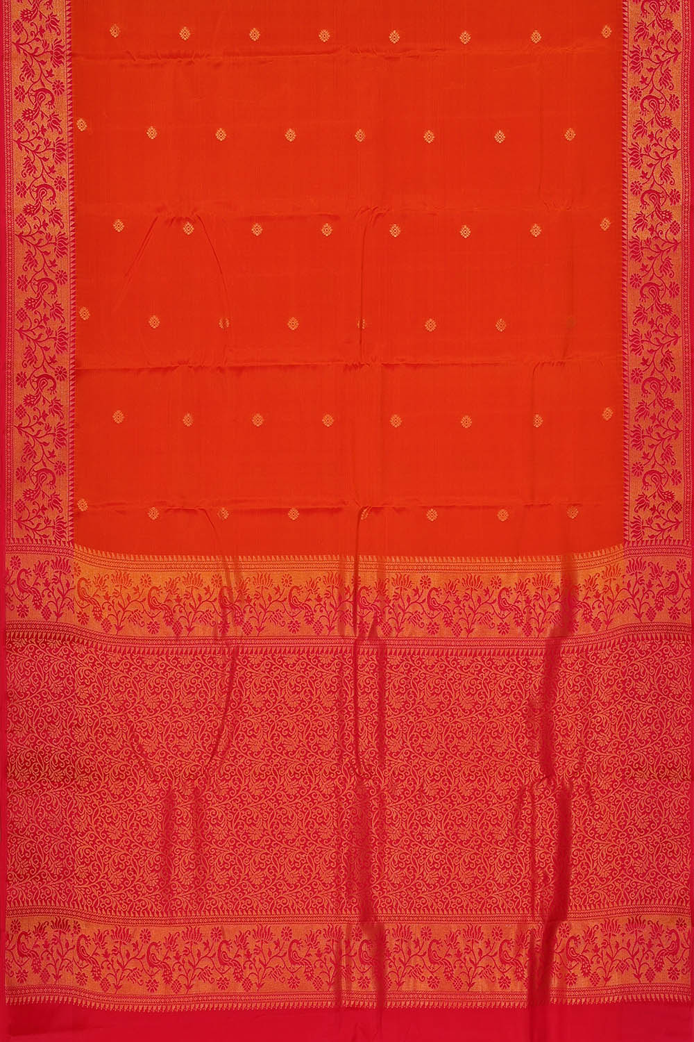 Image of Orange South Silk Saree