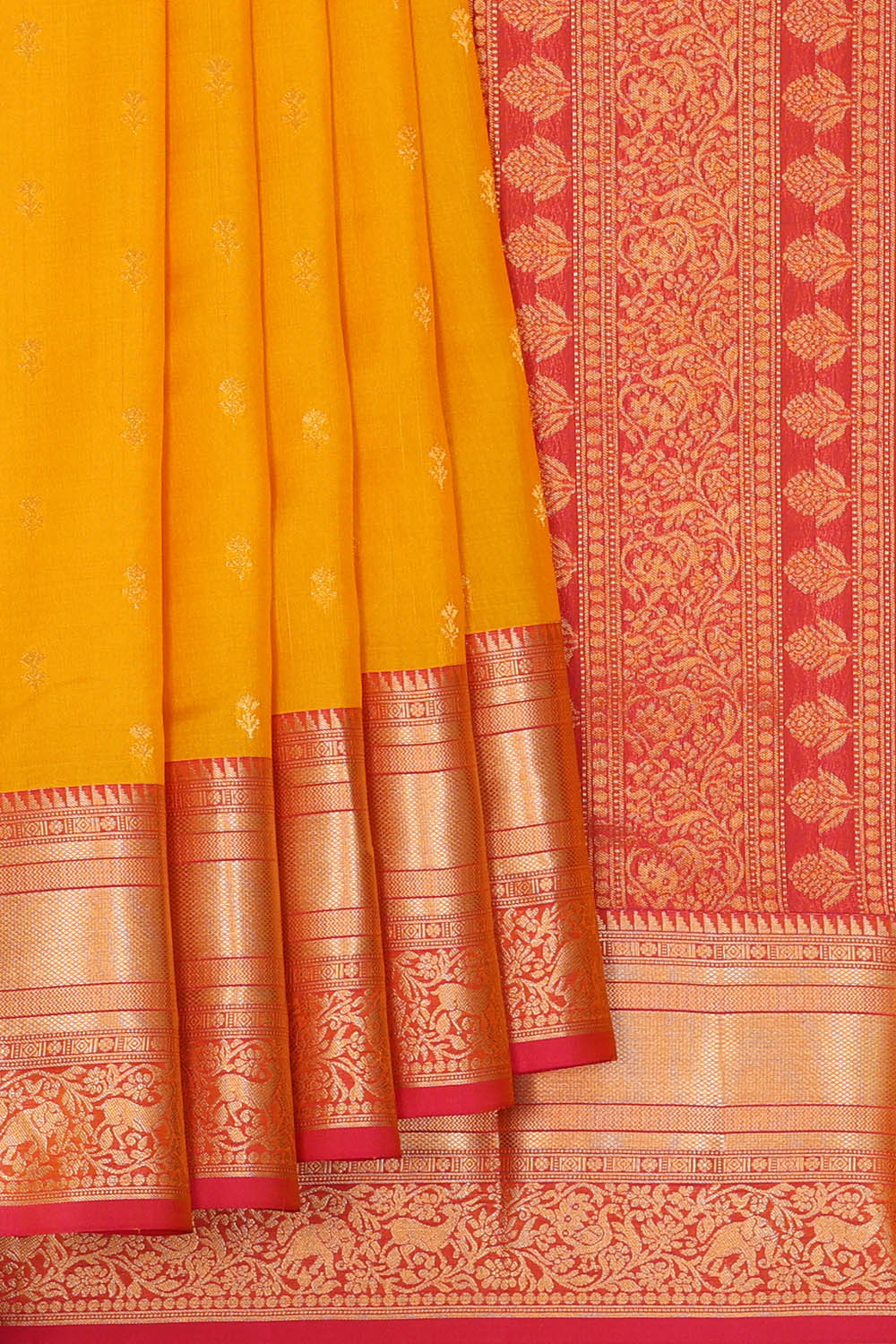 Image of Yellow South Silk Saree