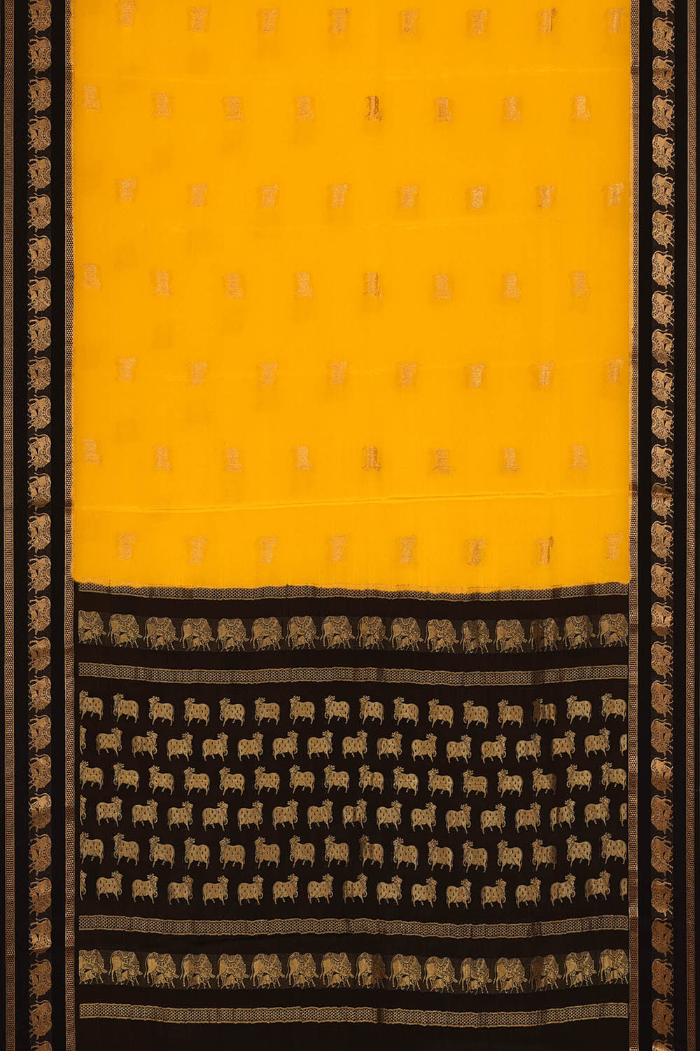 Image of Yellow Crepe Silk Saree