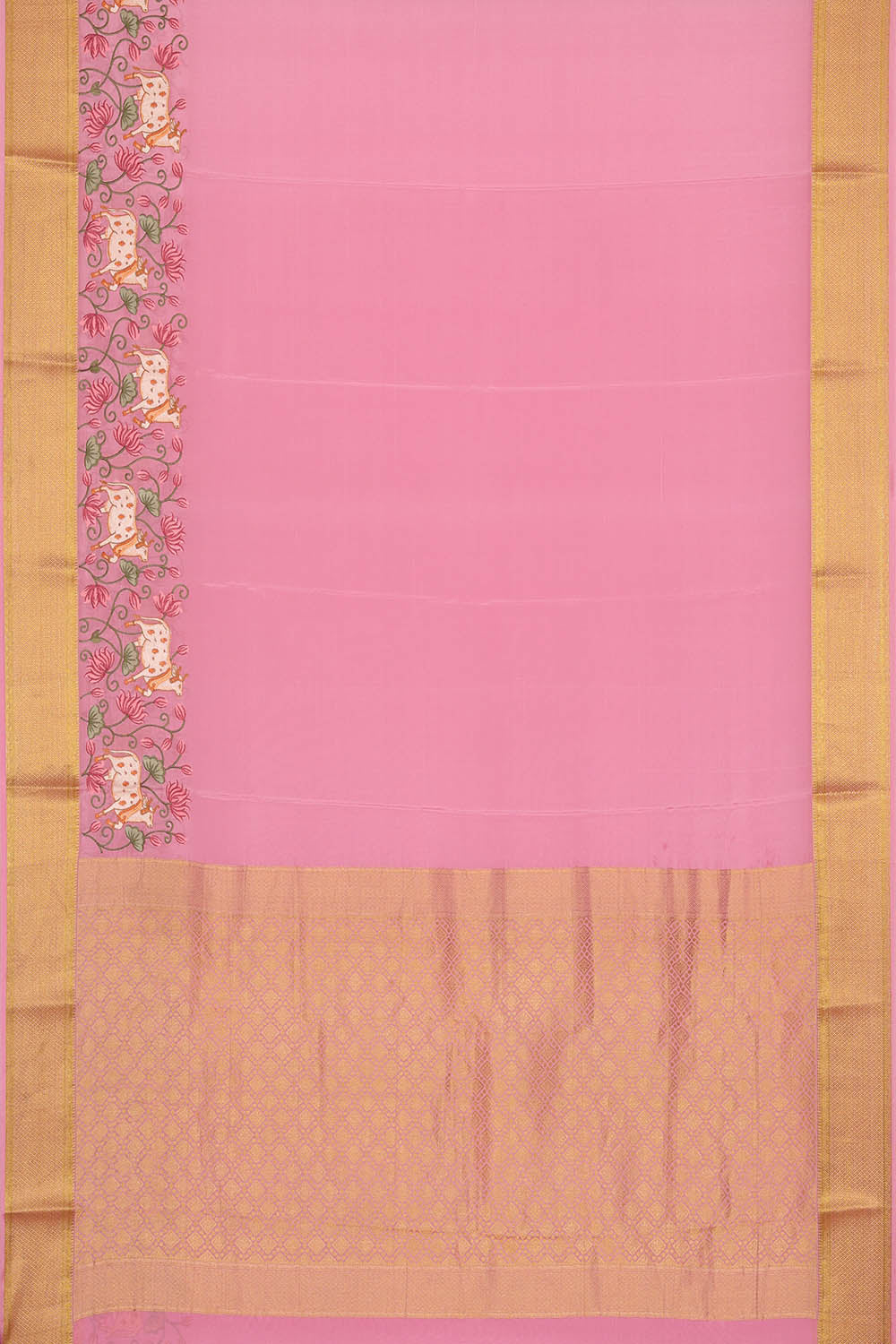 Image of Pink Crepe Silk Saree