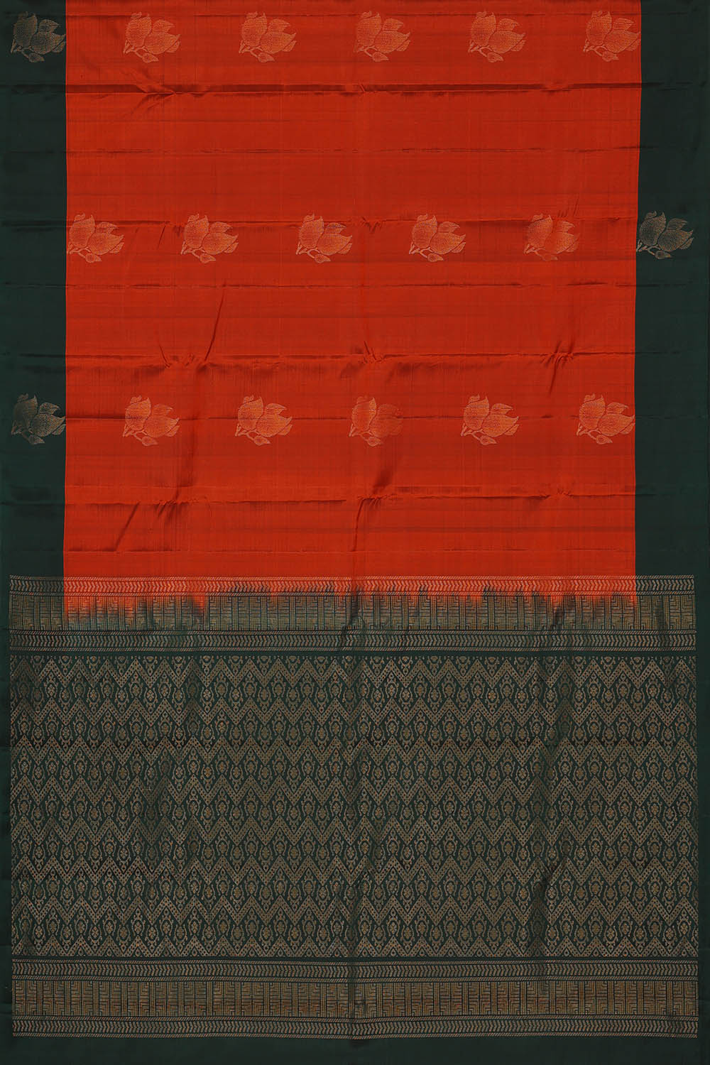 Image of Brick Red South Silk Saree