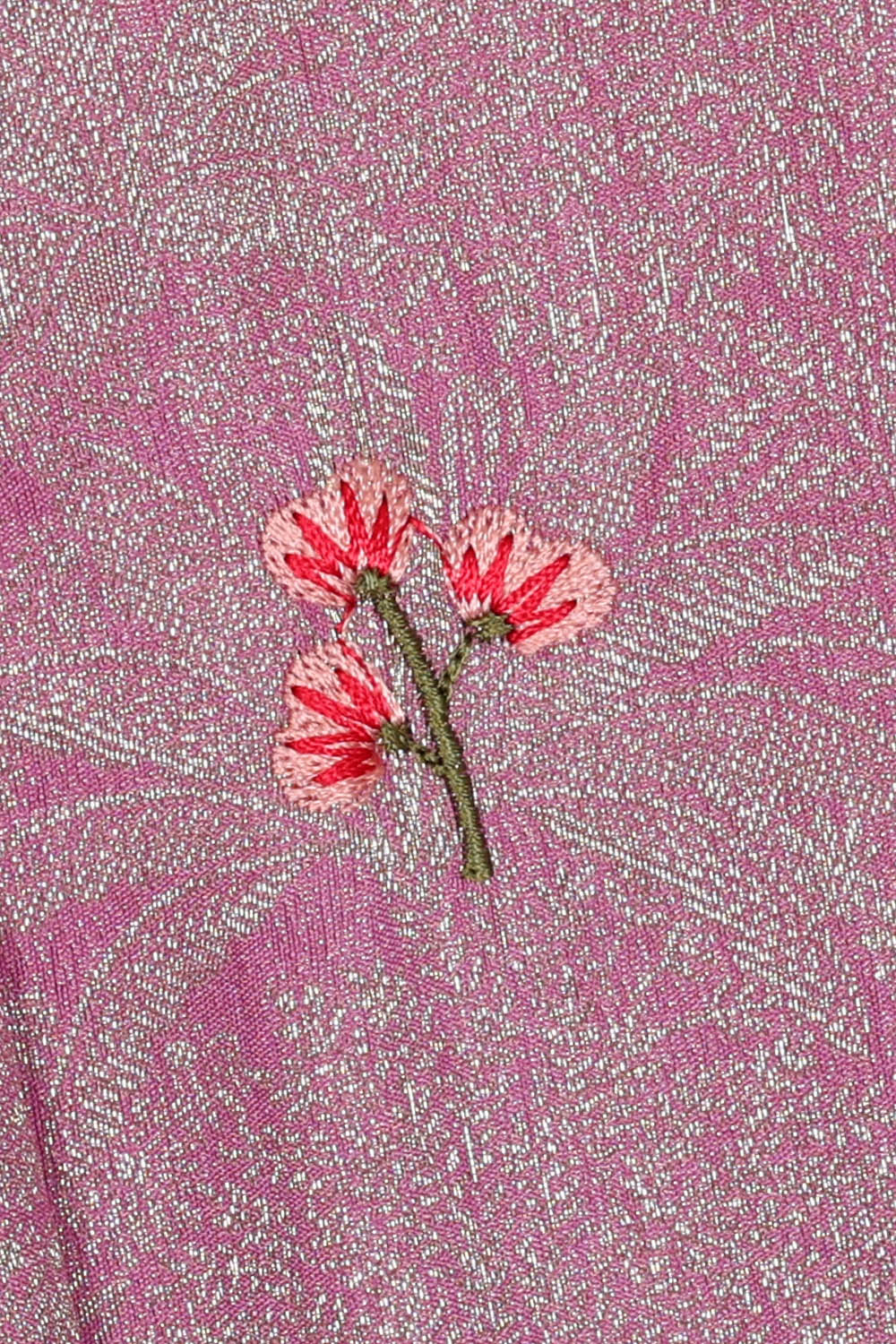 Image of Purple Silk Embroidery Saree