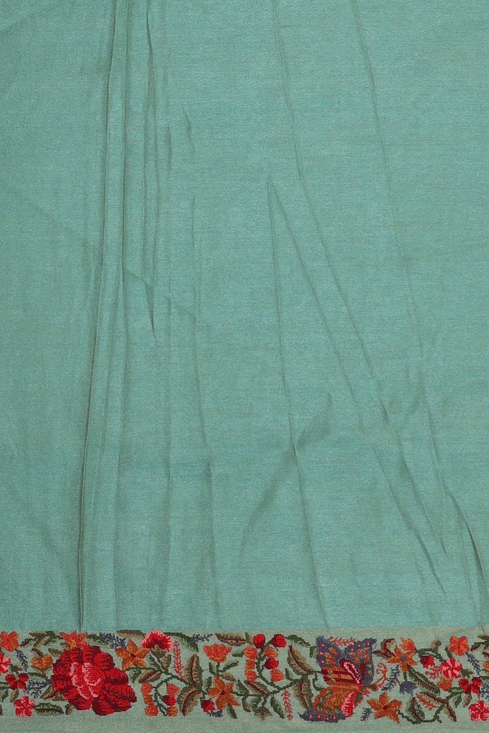 Image of Blue Silk Embroidery Saree