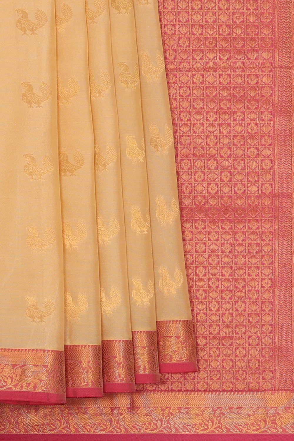 Image of Beige South Silk Saree