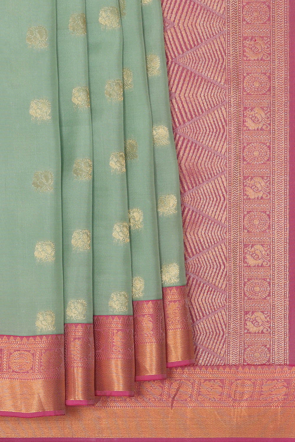 Image of Pastel Green South Silk Saree