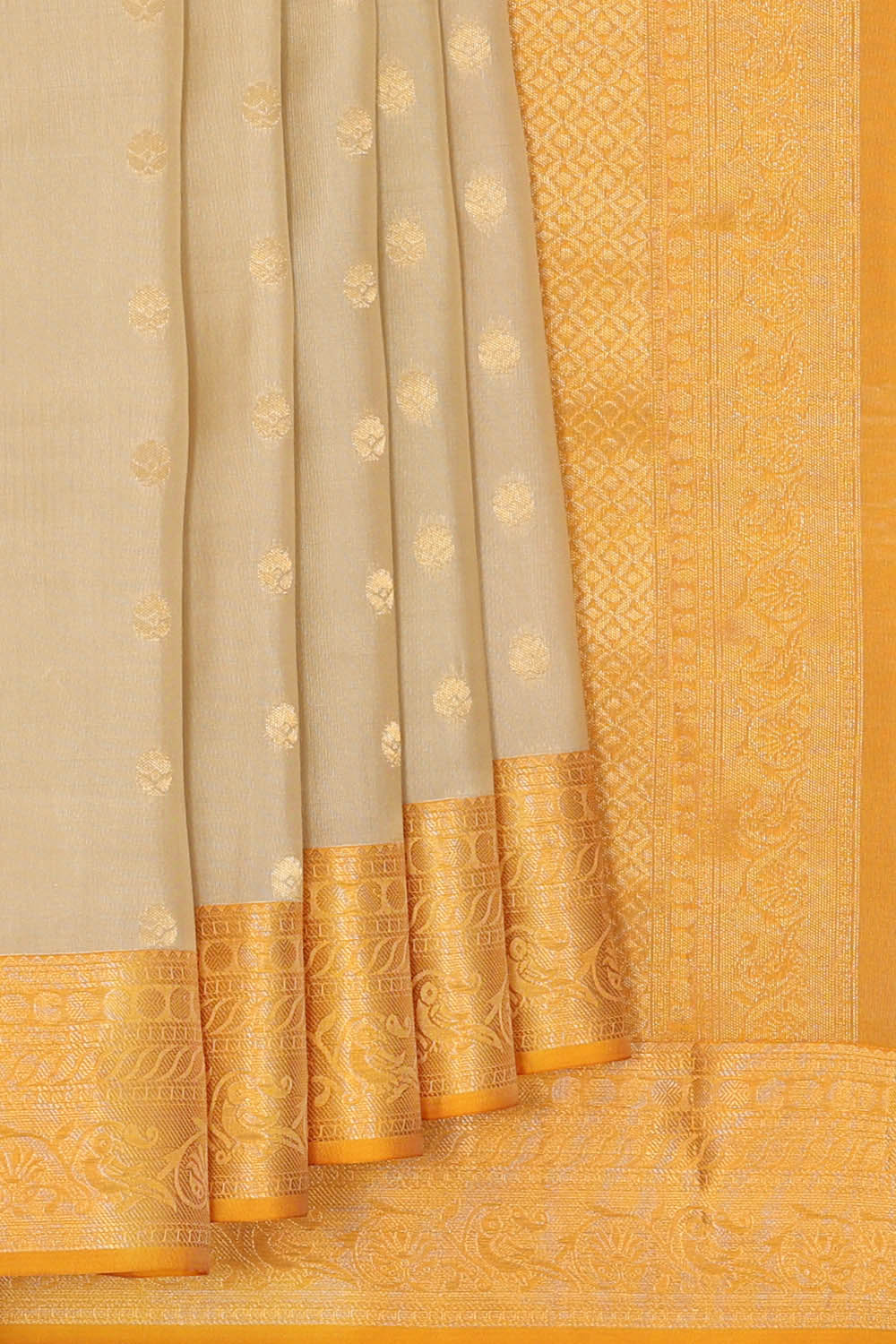 Image of Off-white South Silk Saree