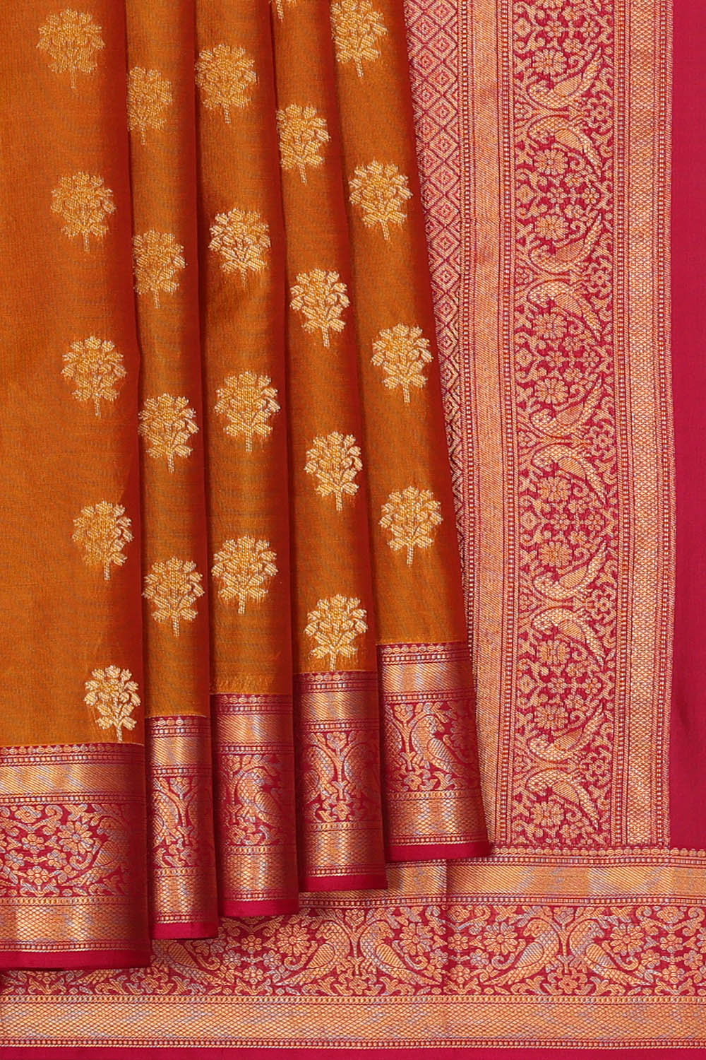 Image of Honey-Mustard South Silk Saree