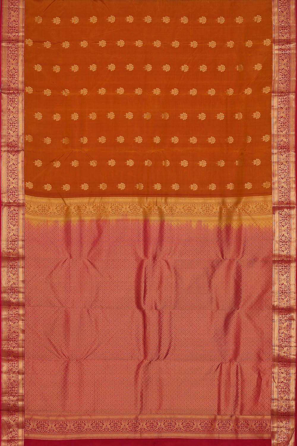 Image of Honey-Mustard South Silk Saree
