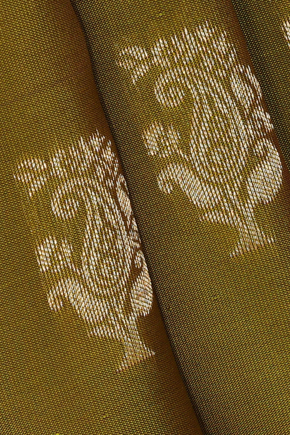 Image of Olive-green South Silk Saree