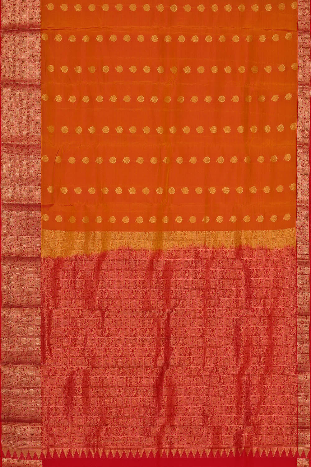 Image of Orange South Silk Saree