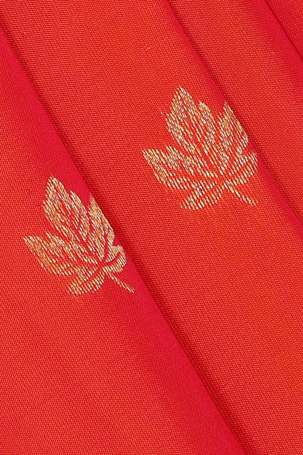 Image of Coral-Orange South Silk Saree