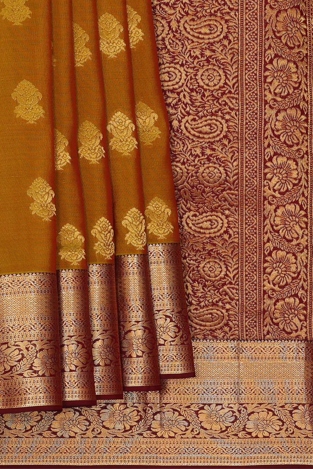 Image of Mustard South Silk Saree