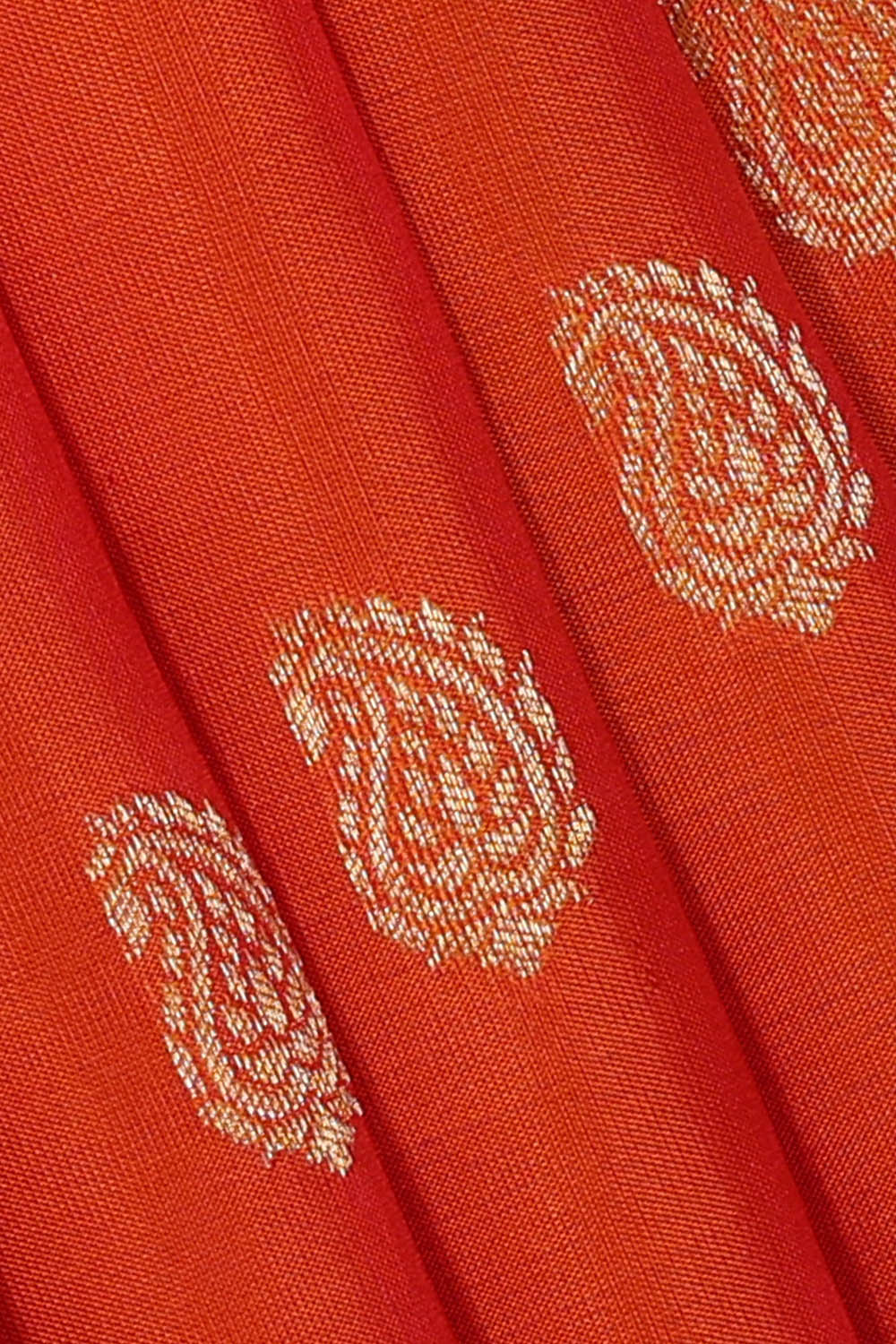 Image of Orange South Silk Saree