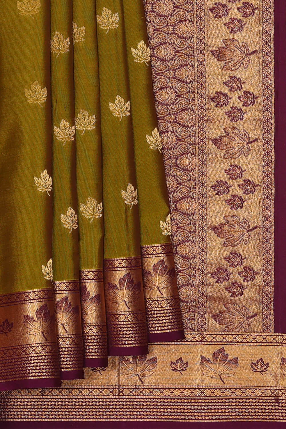 Image of Moss-Green South Silk Saree