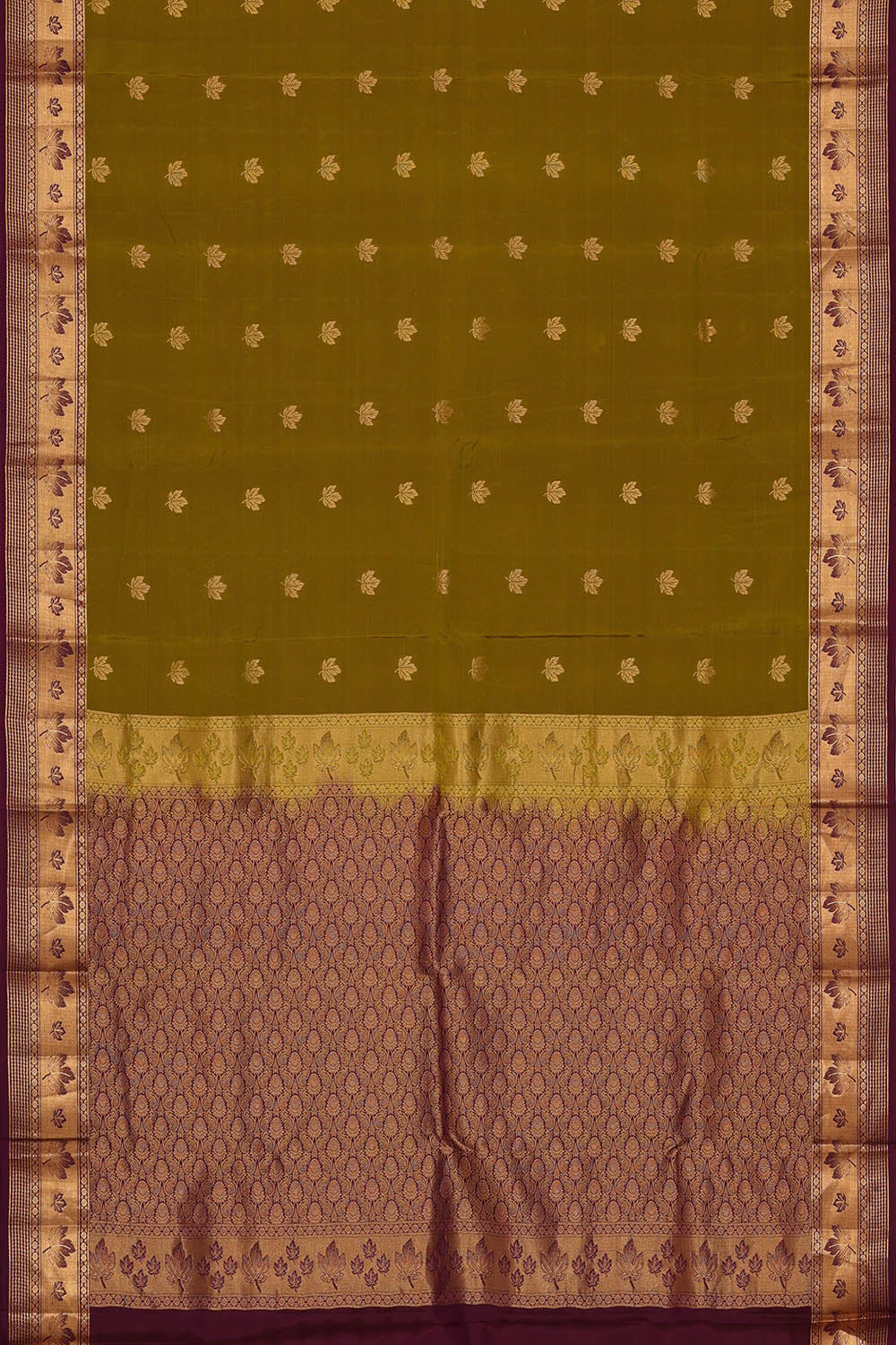 Image of Moss-Green South Silk Saree