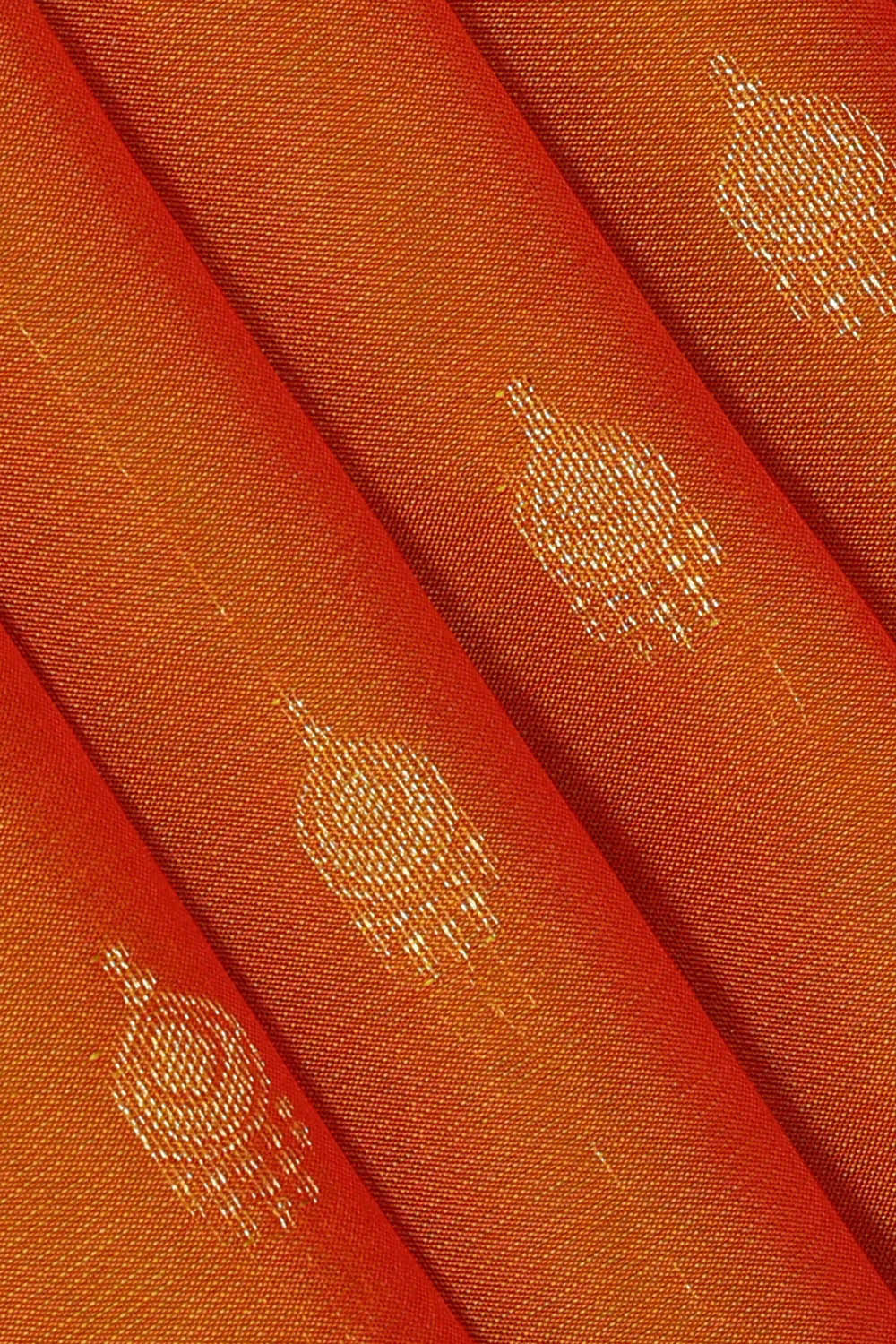 Image of Coral-Orange South Silk Saree