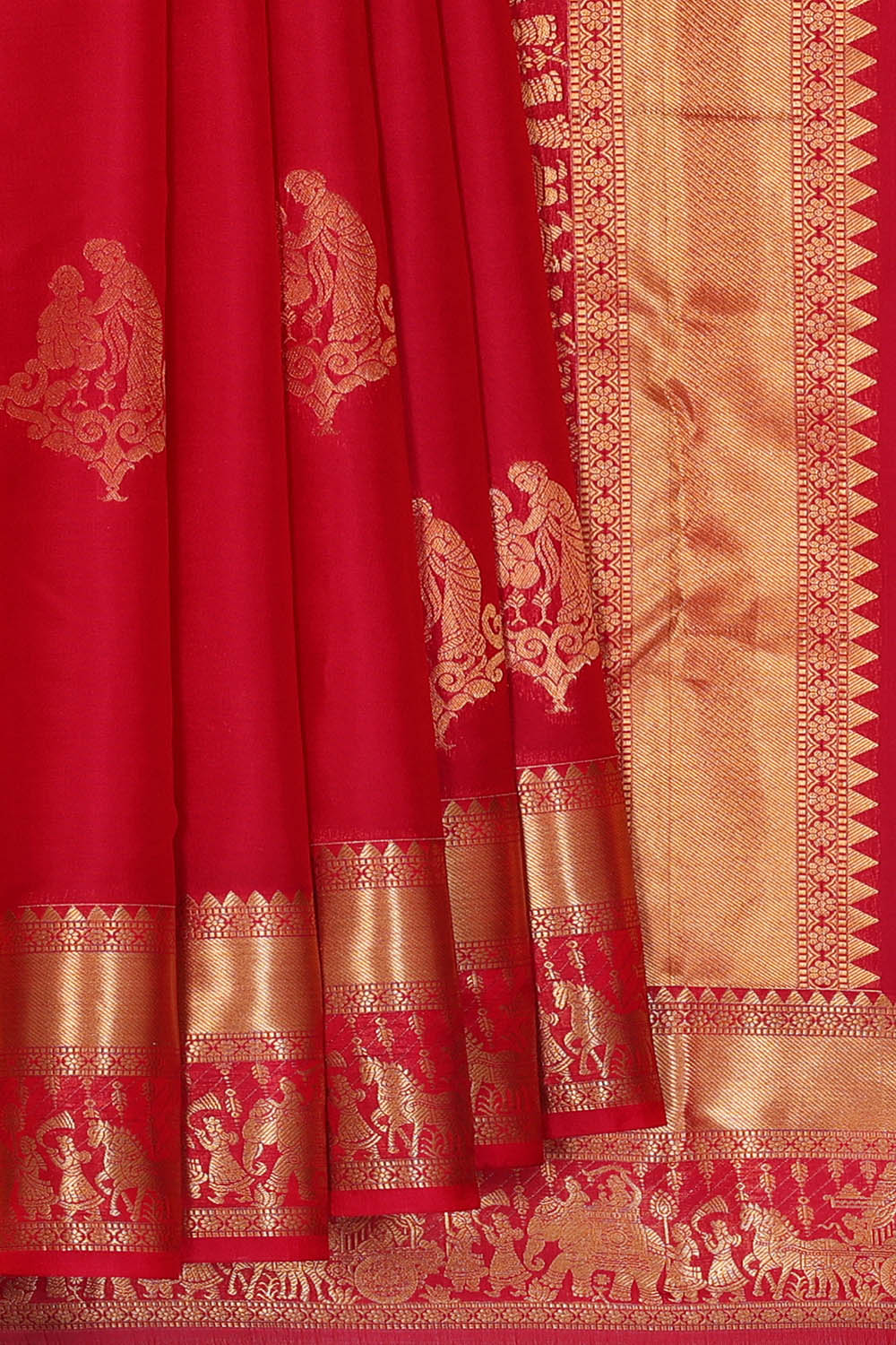 Image of Red South Silk saree