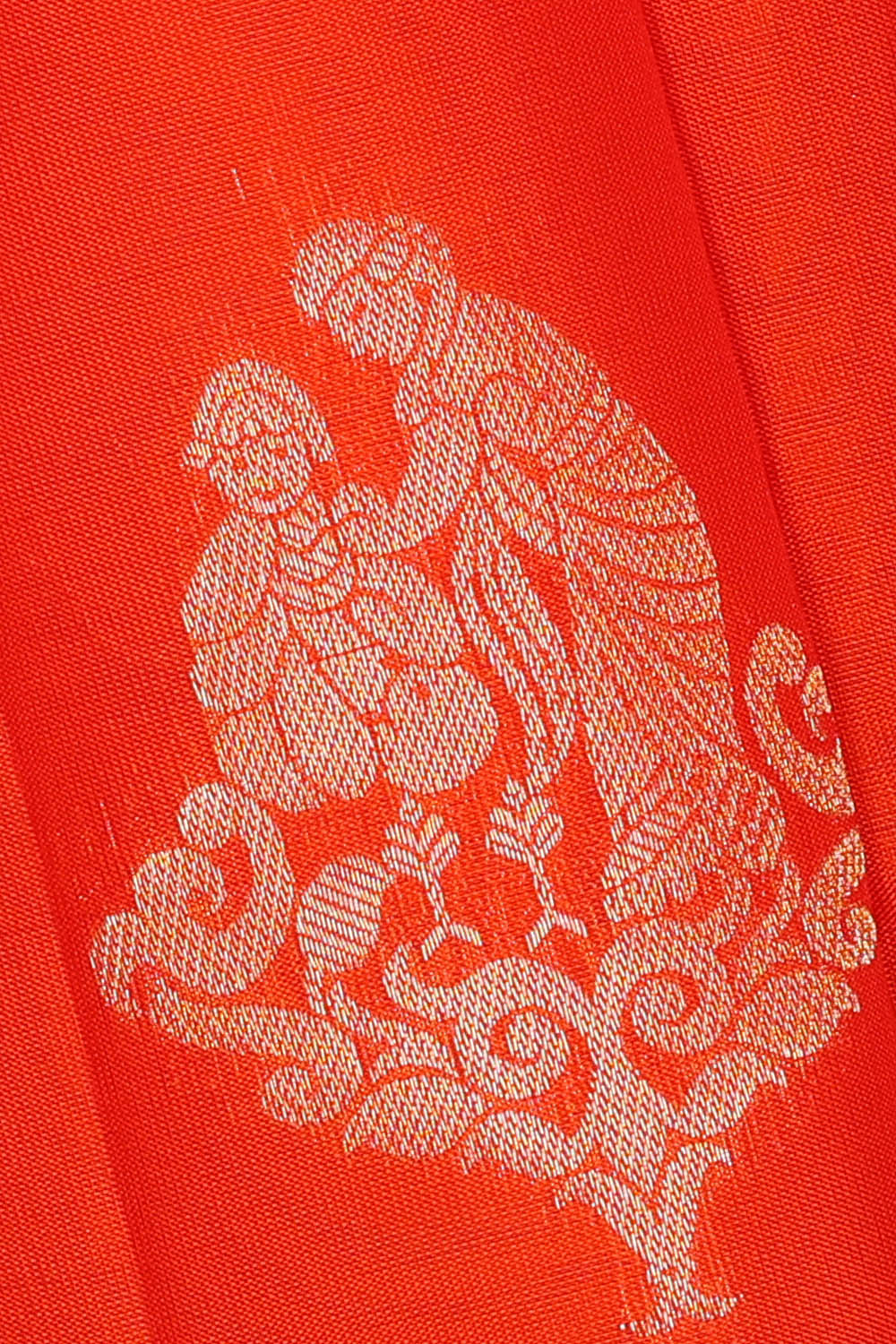 Image of Orange South Silk Saree