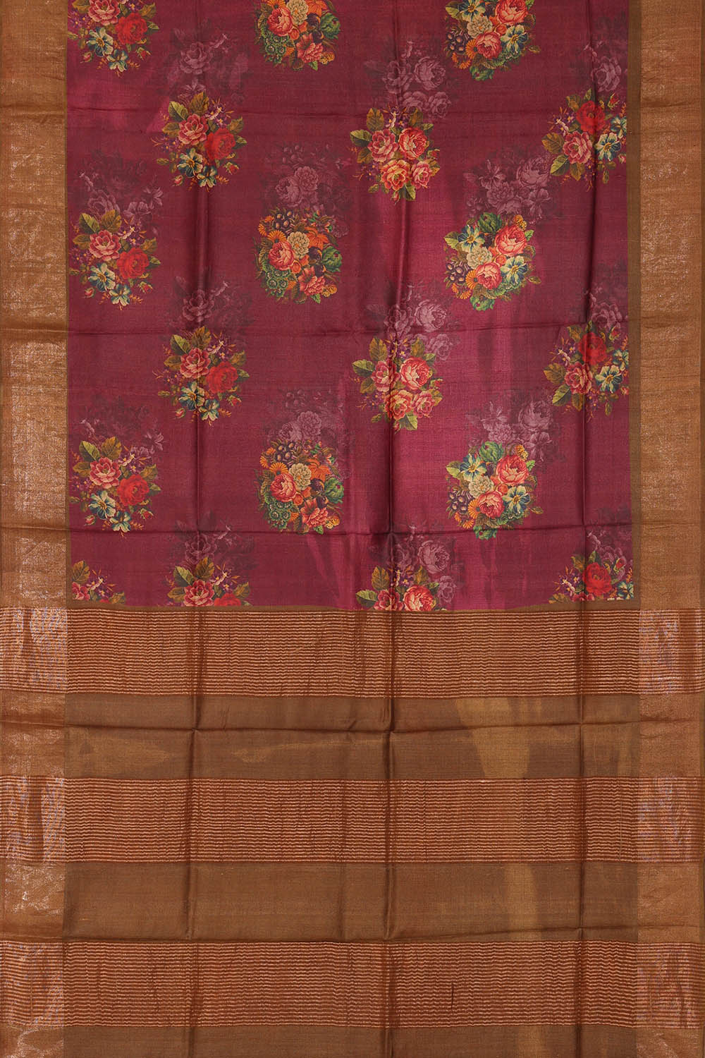 Image of Purple Desi Tussar Silk Saree