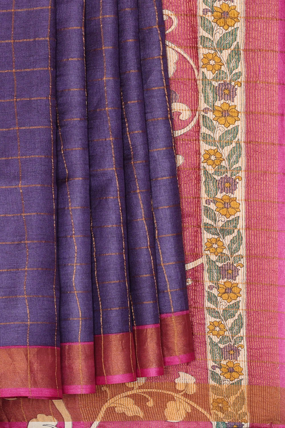 Image of Purple Desi Tussar Silk Saree