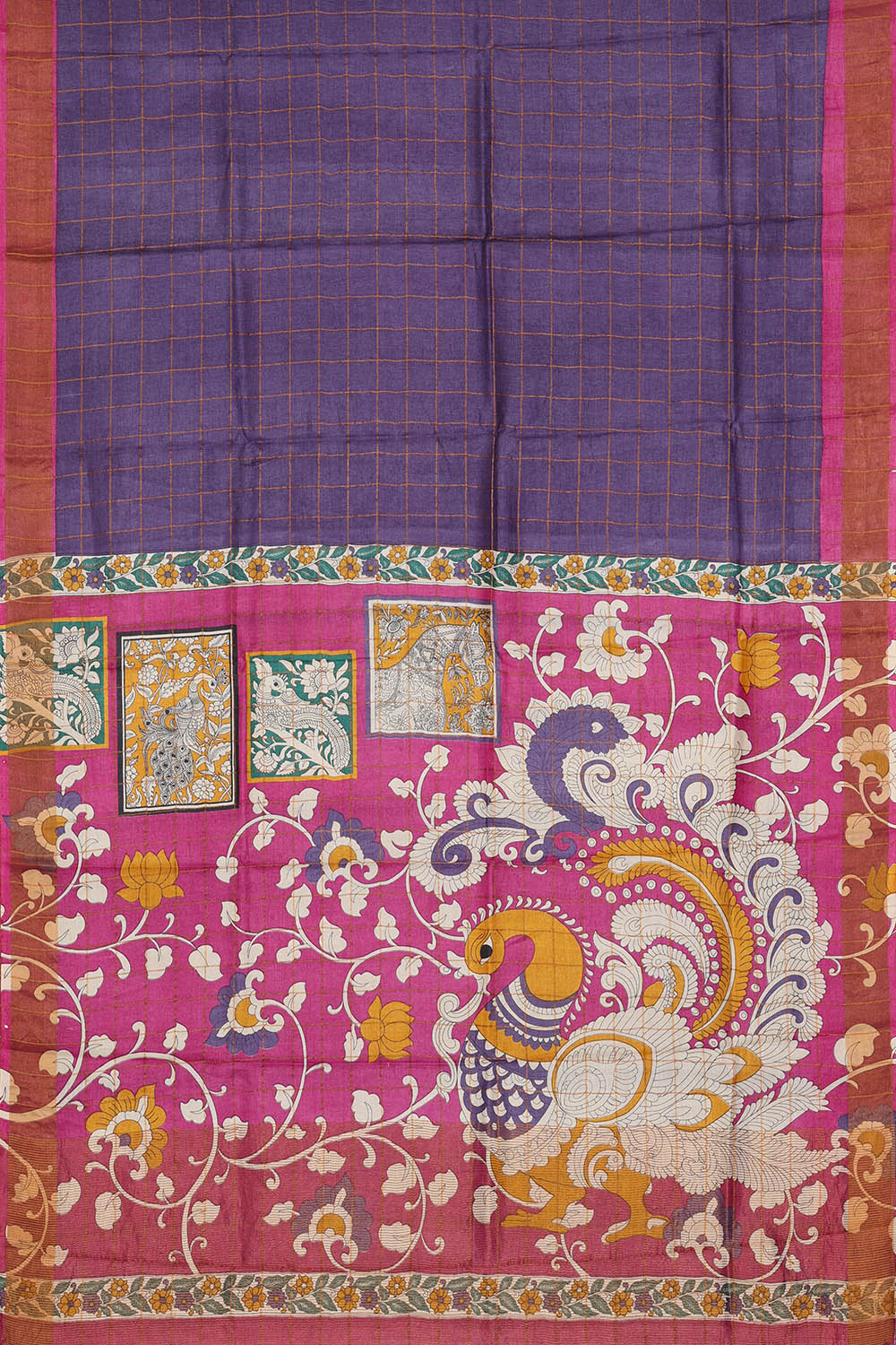 Image of Purple Desi Tussar Silk Saree