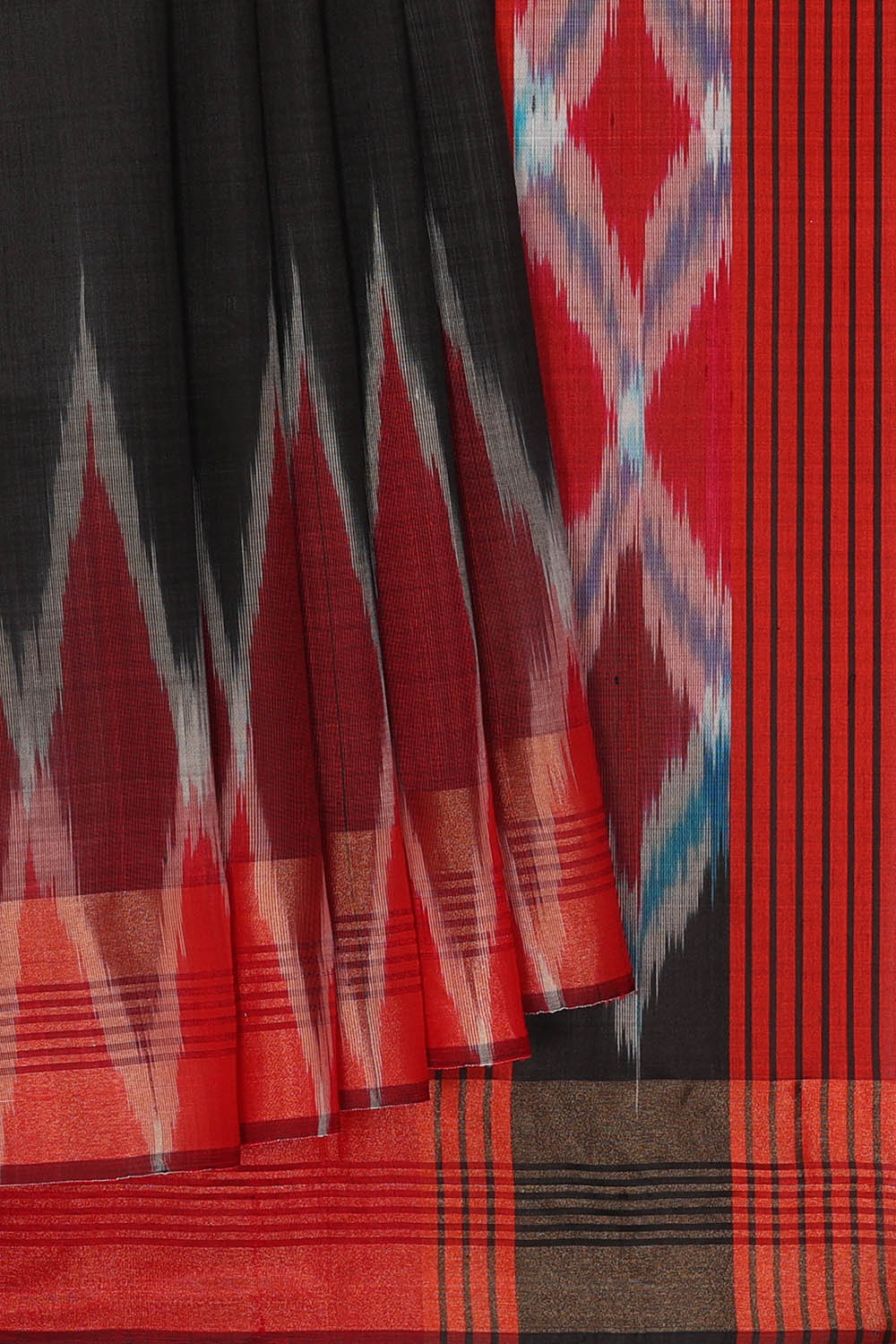 Image of Black Pure Silk Saree