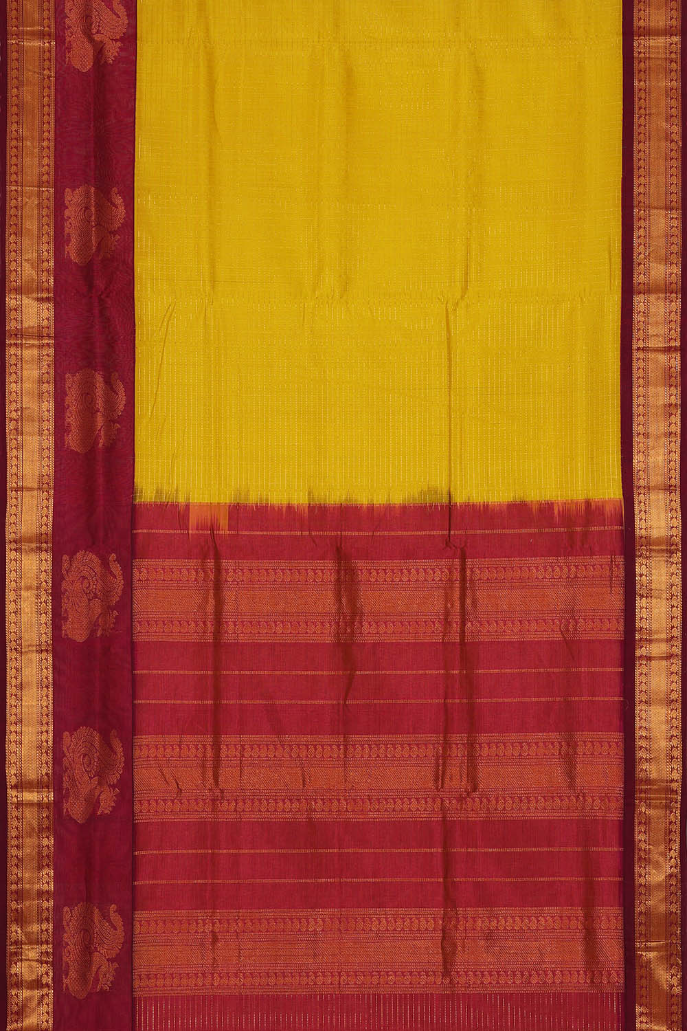 Image of Fenugreek Mustard Kattam Kuppadam Cotton Silk Saree