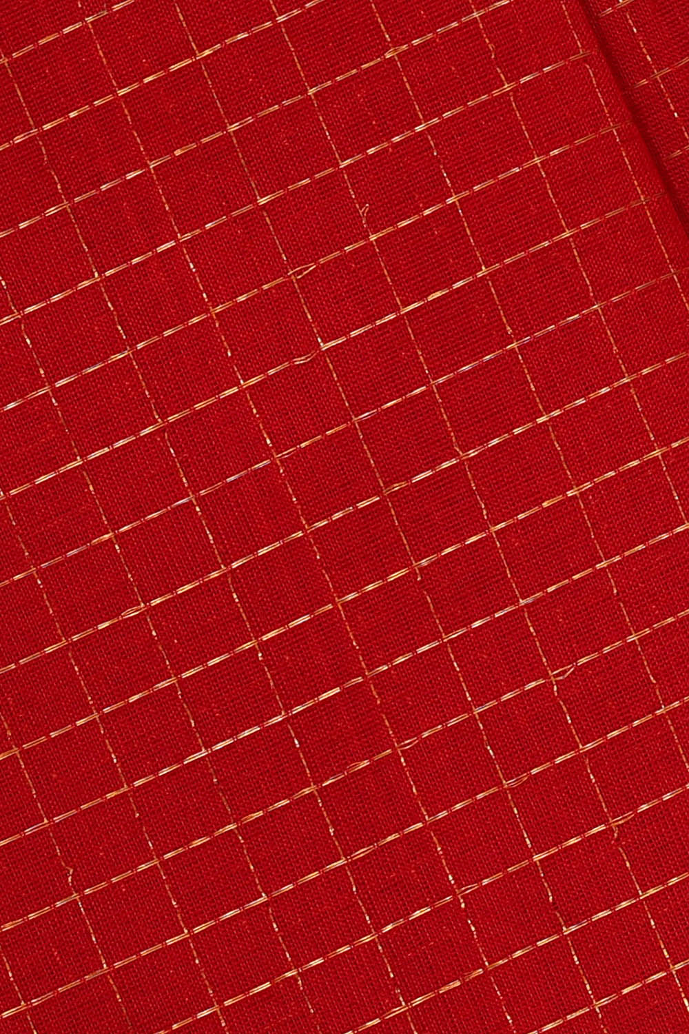 Image of Red Kattam Kuppadam Cotton Silk Saree