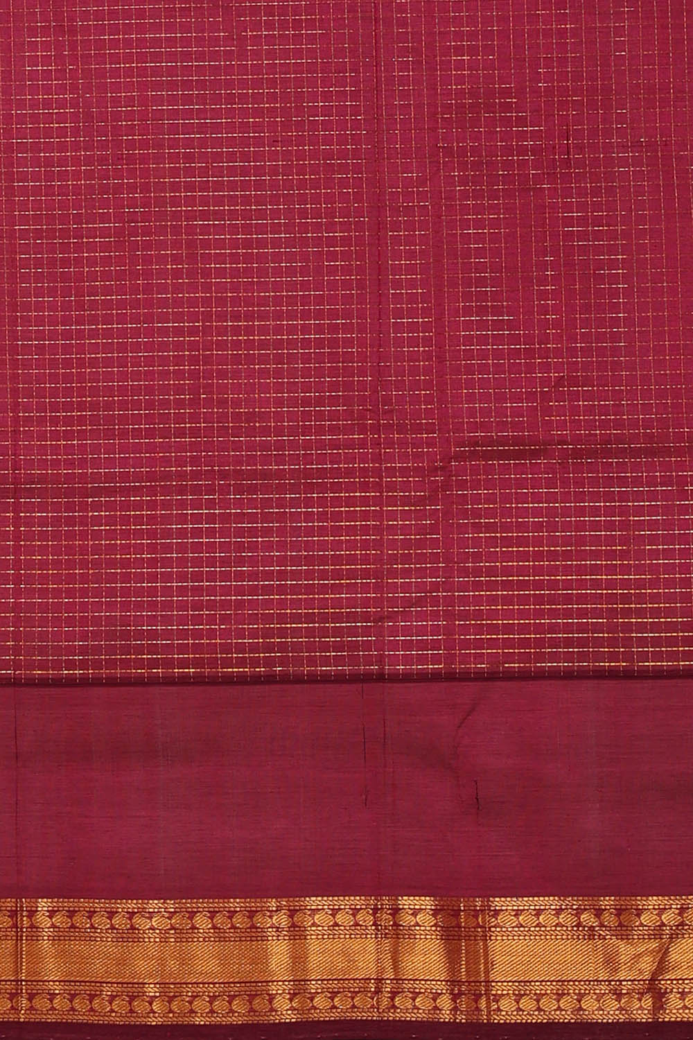 Image of Red Kattam Kuppadam Cotton Silk Saree
