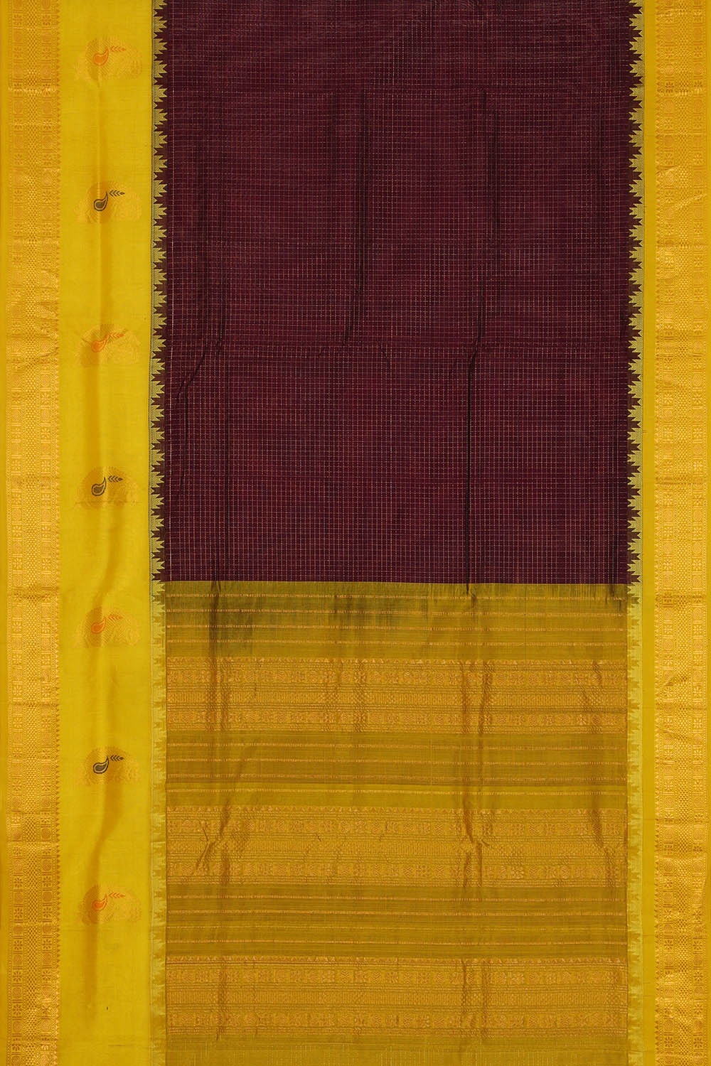 Image of Violet Kattam Kuppadam Silk Cotton Saree