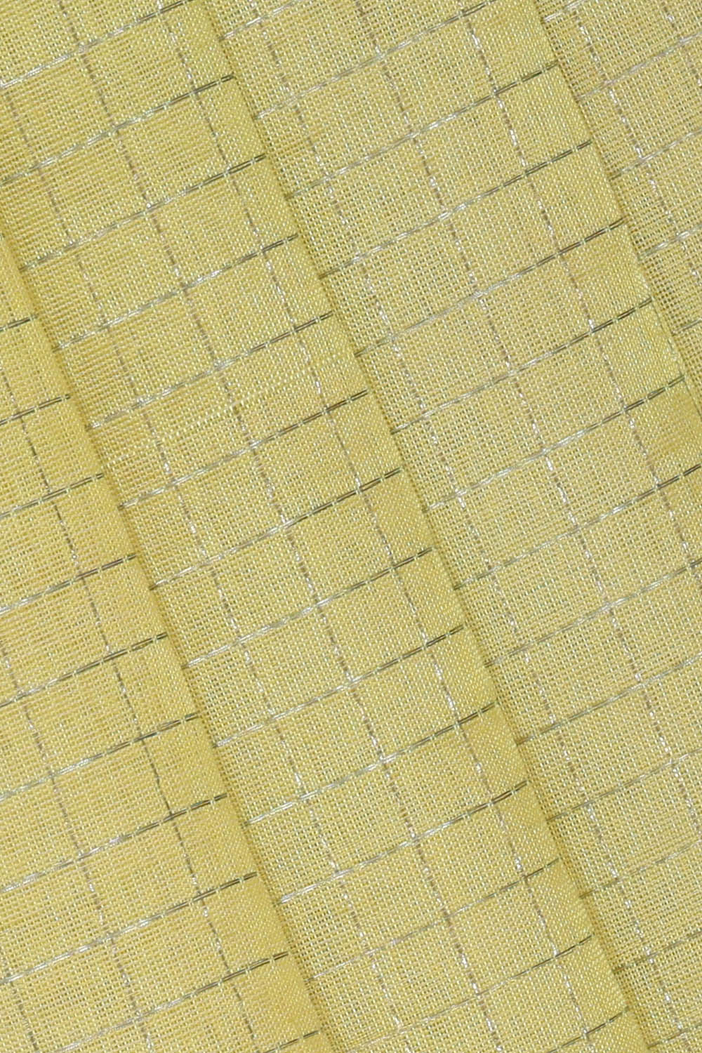 Image of Lemon Yellow Kattam Kuppadam silk cotton Saree