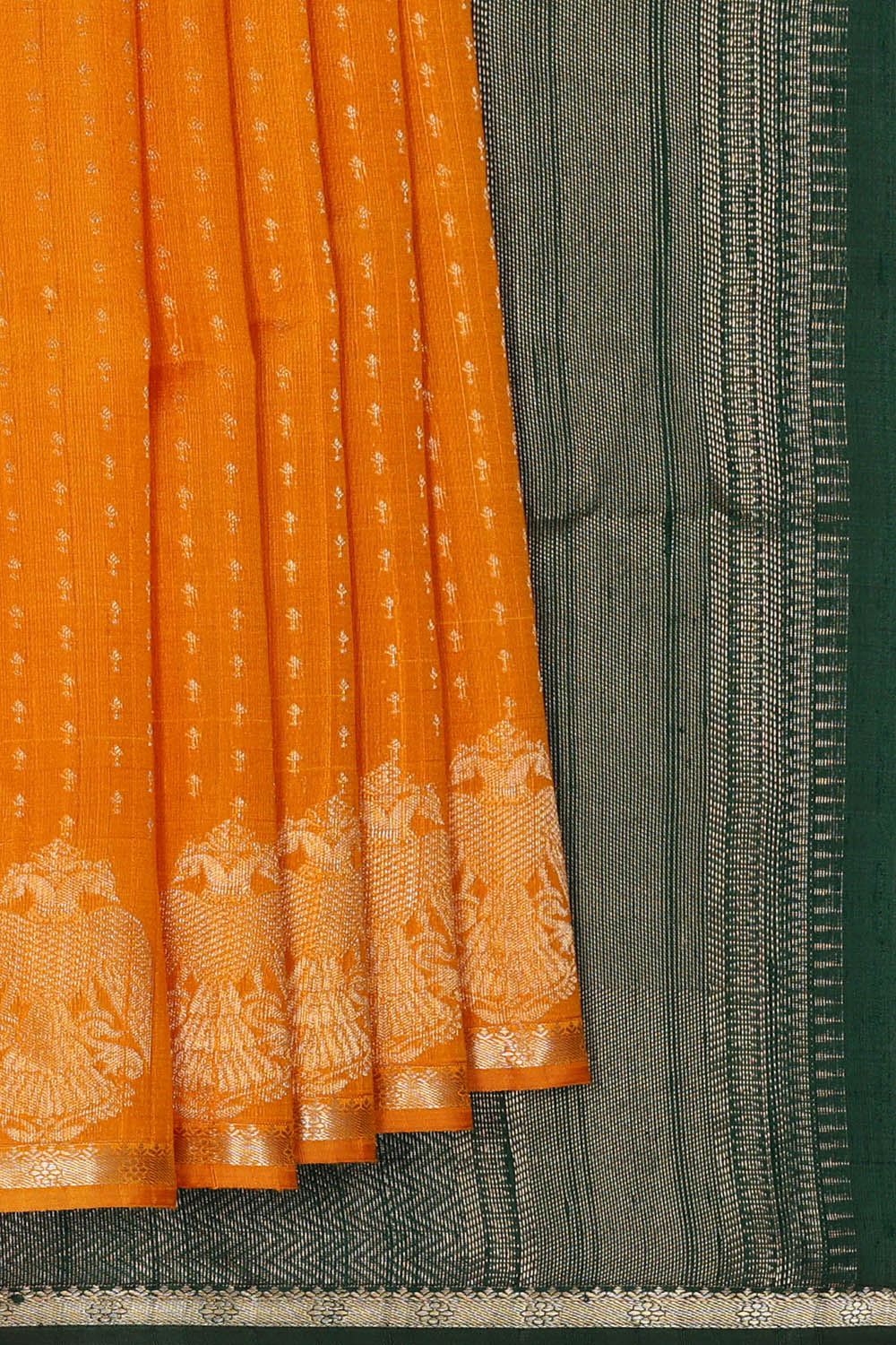 Image of Orange Dupion Silk Saree
