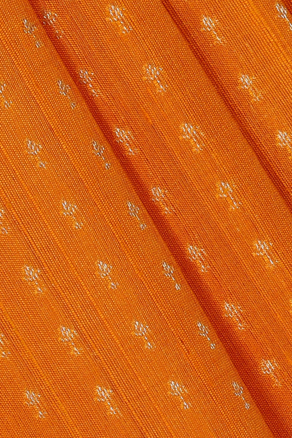 Image of Orange Dupion Silk Saree
