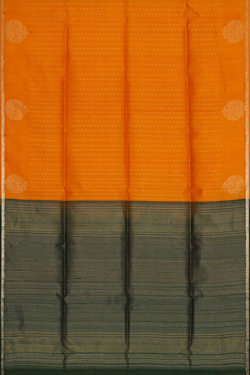 Image of Orange Dupion Silk Saree