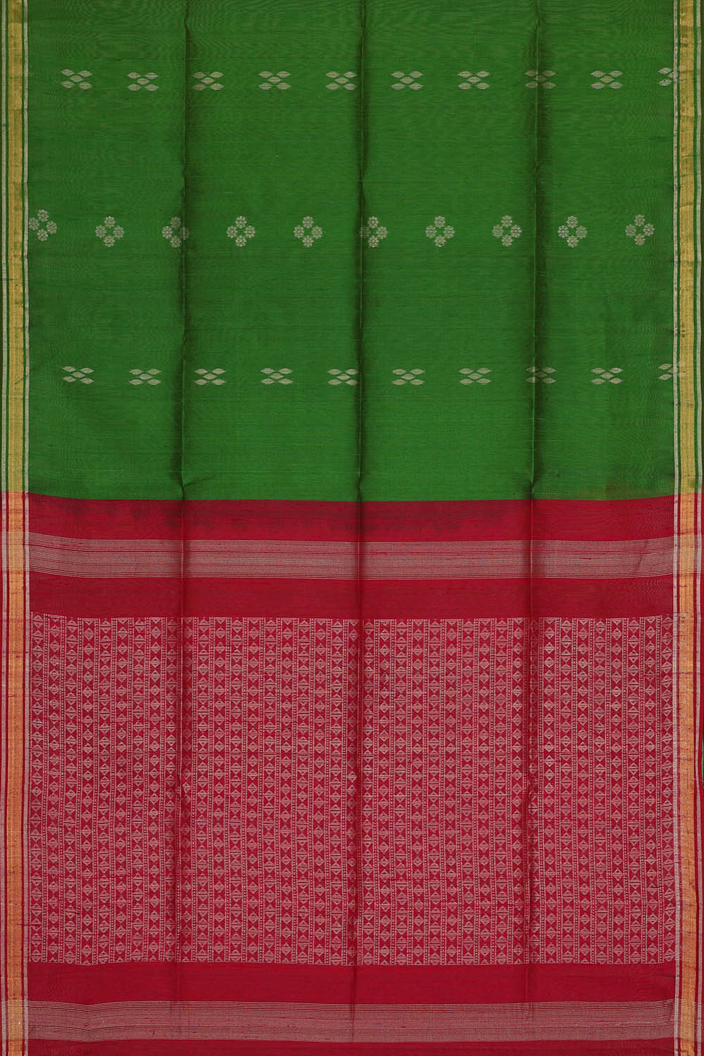 Image of Green Dupion Silk Saree