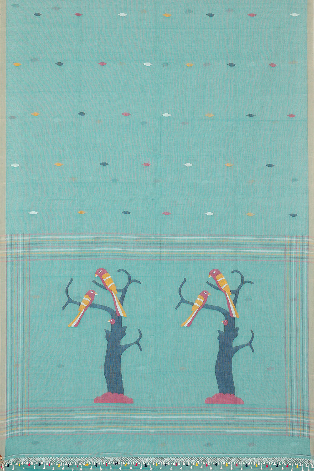 Image of Sky-Blue South Silk Saree