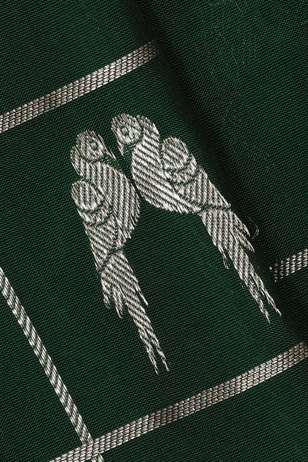 Image of Bottle-Green Venkatgiri Silk Saree