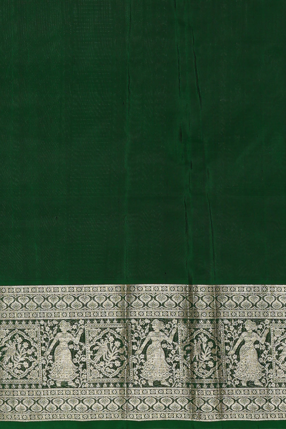 Image of Bottle-Green Venkatgiri Silk Saree