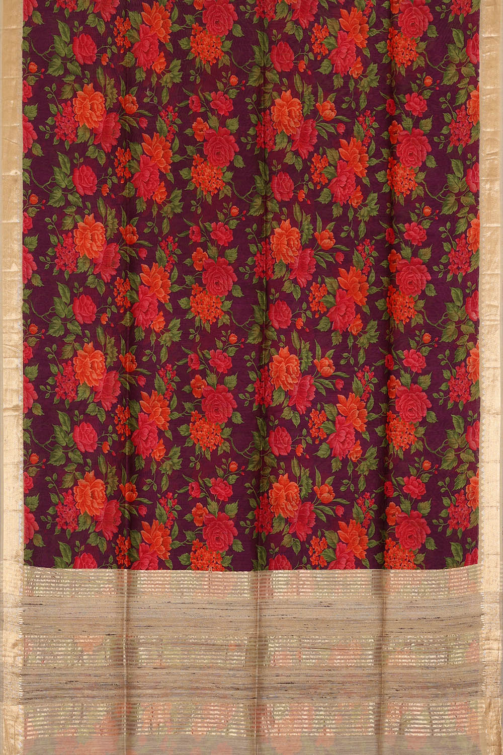 Image of Purple Desi Tussar Silk Saree