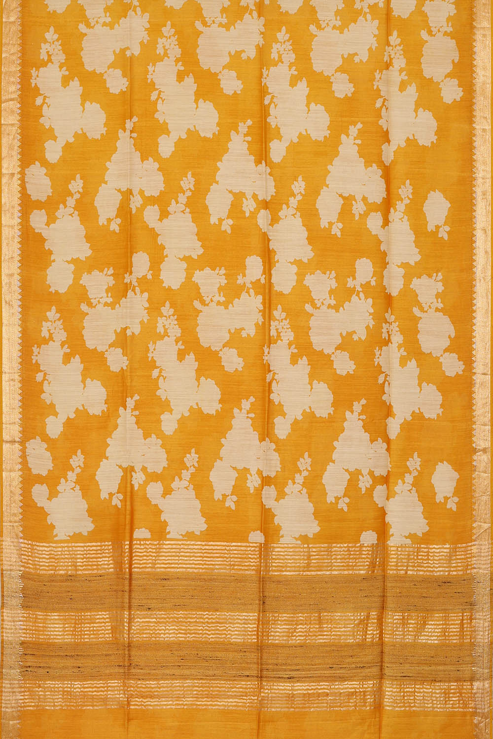 Image of Orange Desi Tussar Silk Saree