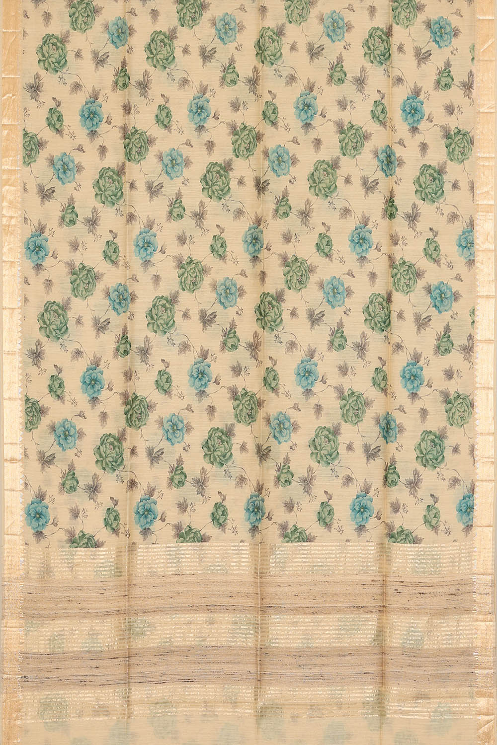 Image of Beige Desi Tussar Silk Saree