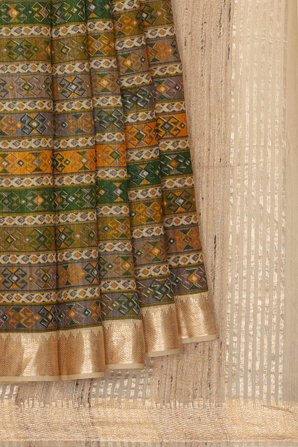 Image of Multi-Coloured Desi Tussar Silk Saree