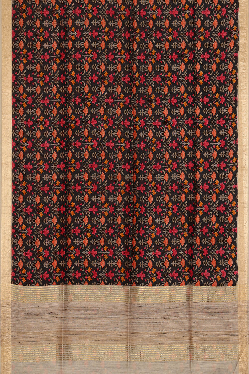 Image of Black Desi Tussar Silk Saree