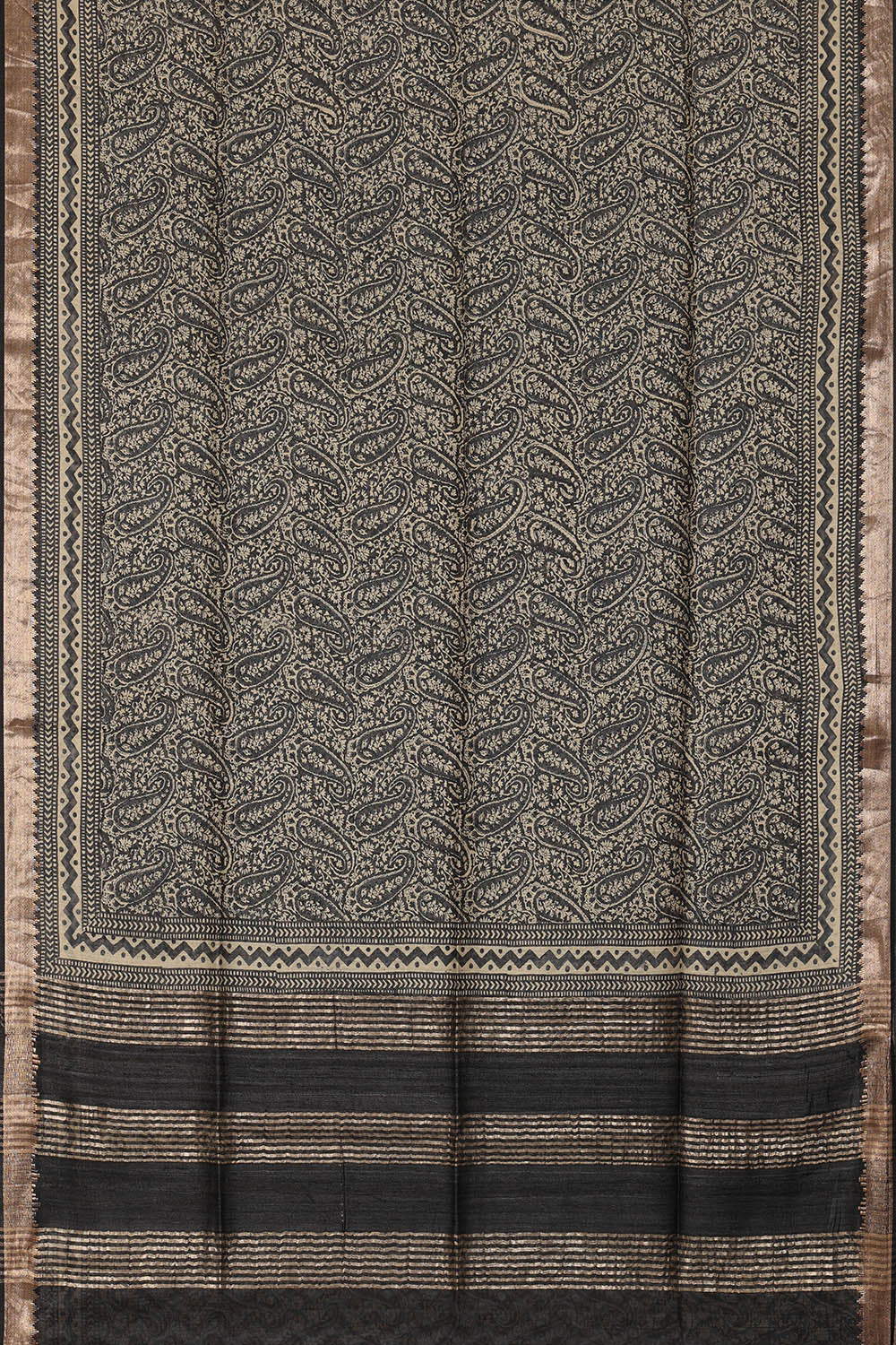 Image of Black Desi Tussar Silk Saree