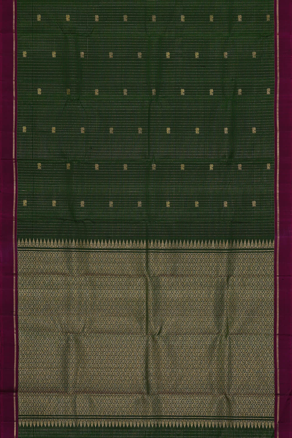 Image of Bottle-Green Arani Silk Saree