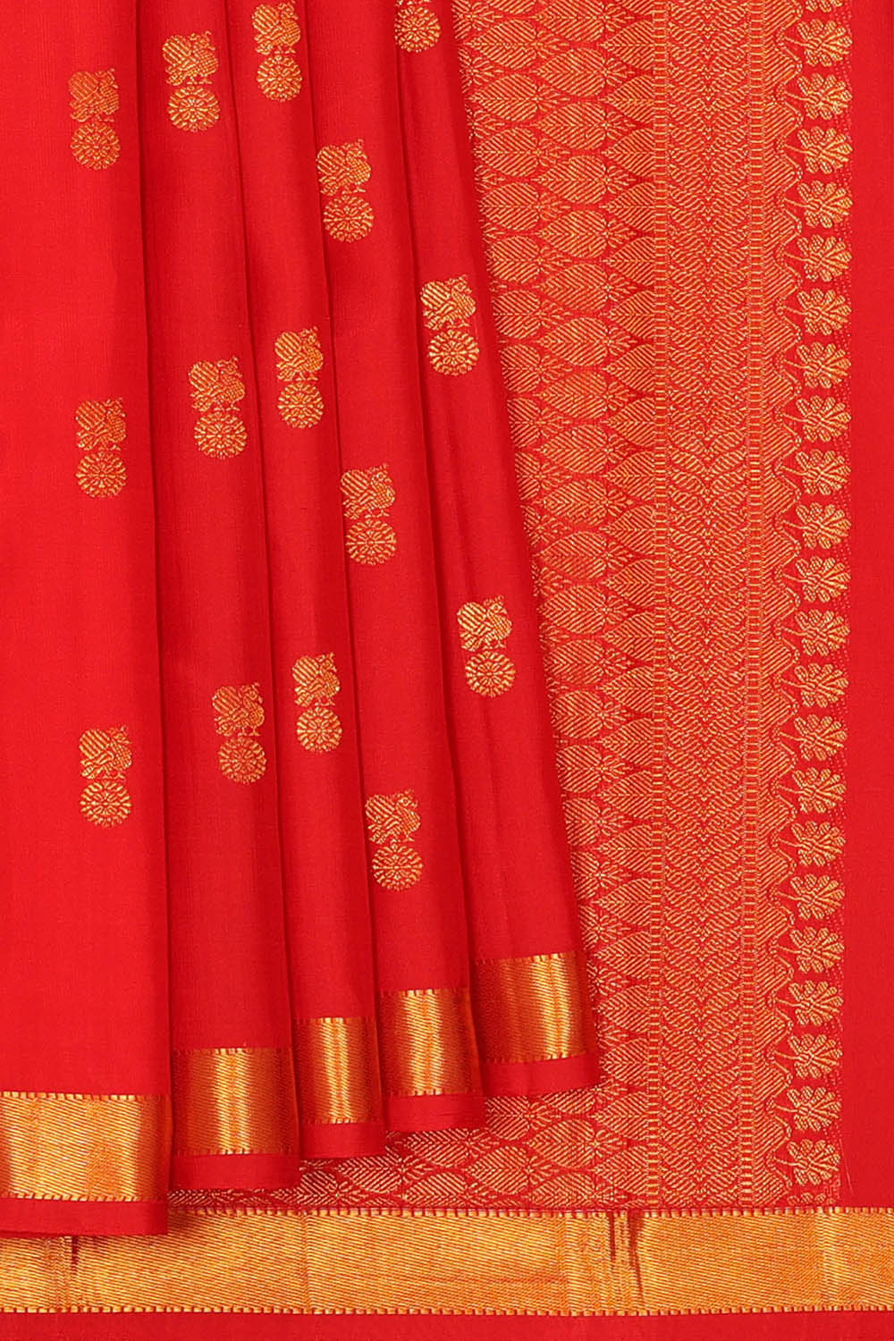 Image of Red Arani Silk Saree