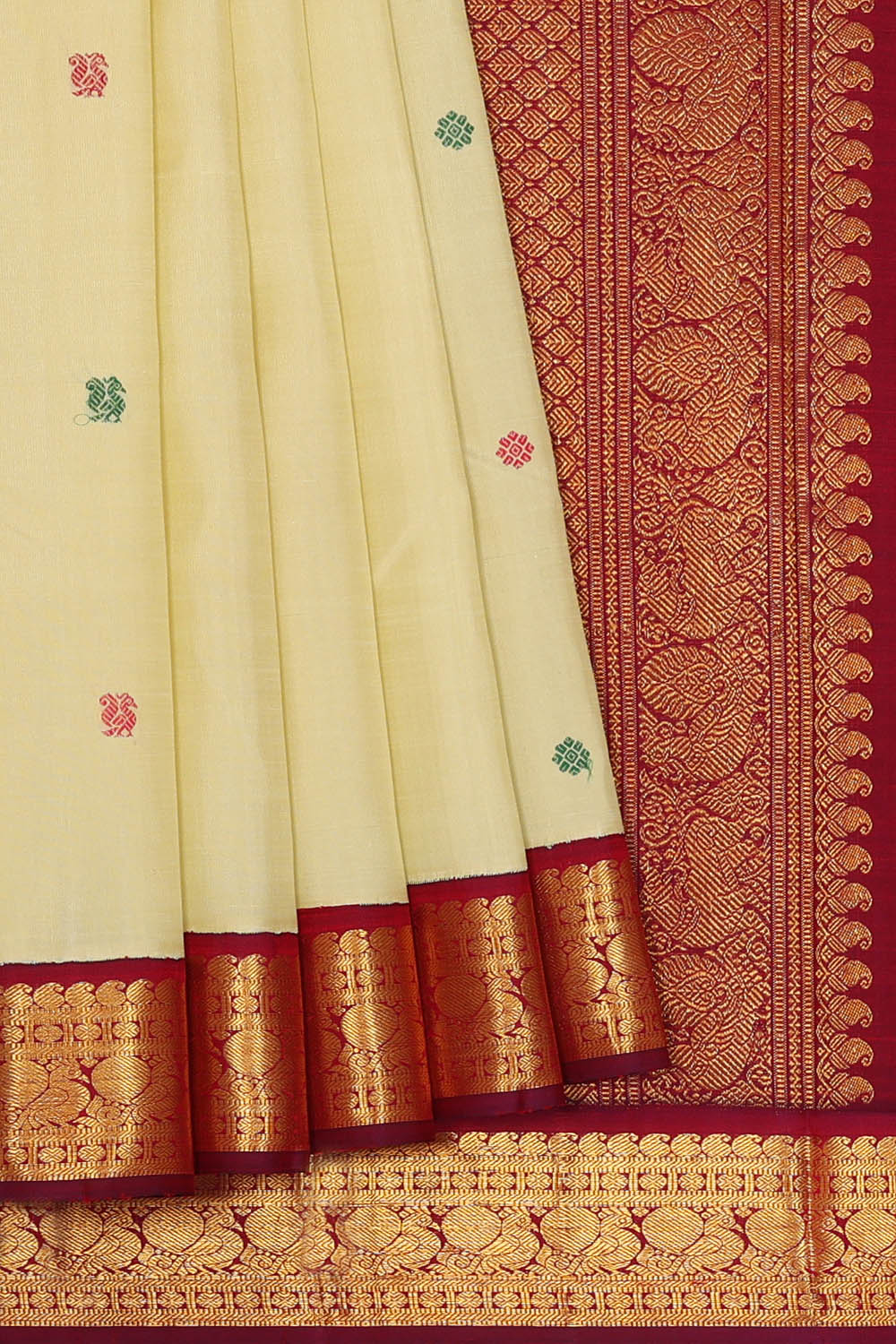 Image of Cream Arani Silk Saree